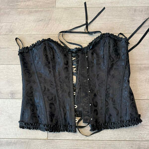 Women's Unbranded Black Brocade Corset XXL